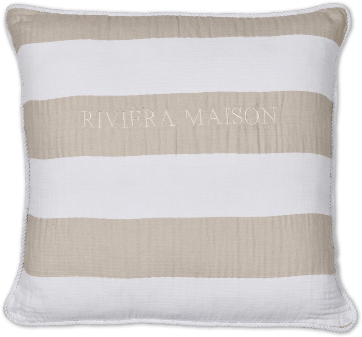 Riviera Maison Striped Sierkussen - 45x45 cm - Zand