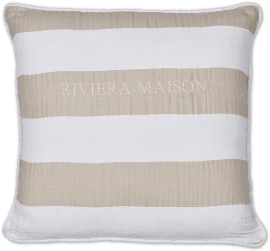 Sierkussen rayé Riviera Maison - 45x45 cm - Sable