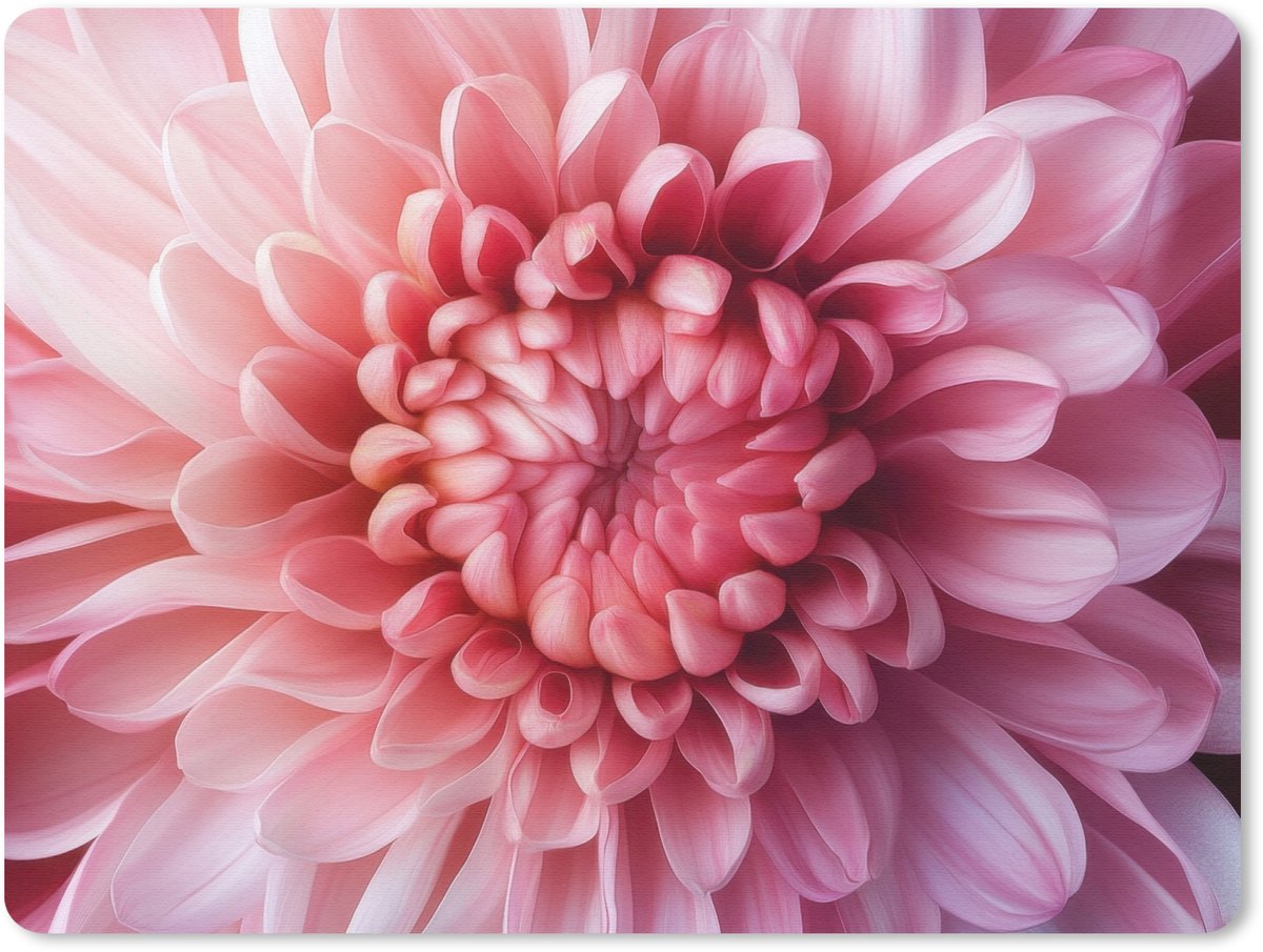 Muismat 23x19 cm - Mousepad Dahlia - Bloem - Close up - Roze - Muismatten