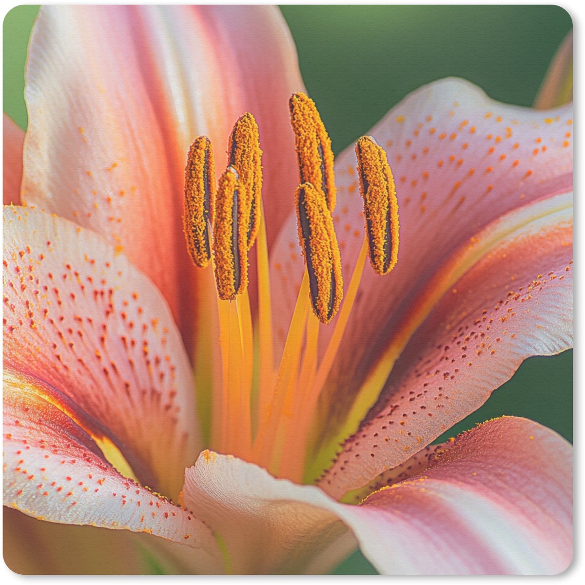 Muismat 20x20 cm - Mousepad Lelie - Close up - Lichtroze - Muismatten