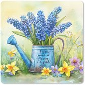 Muismat 20x20 cm - Mousepad Lavendelbloemen - Quote - Gieter - Muismatten