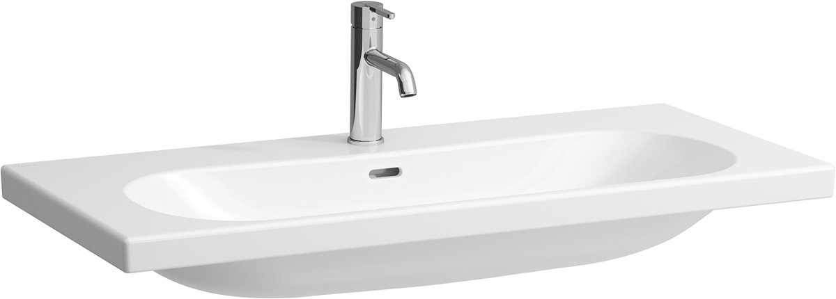 Laufen Lua - Dubbele meubelwastafel 46x100 cm, met overloop, 2 kraangaten, wit H8100890001071