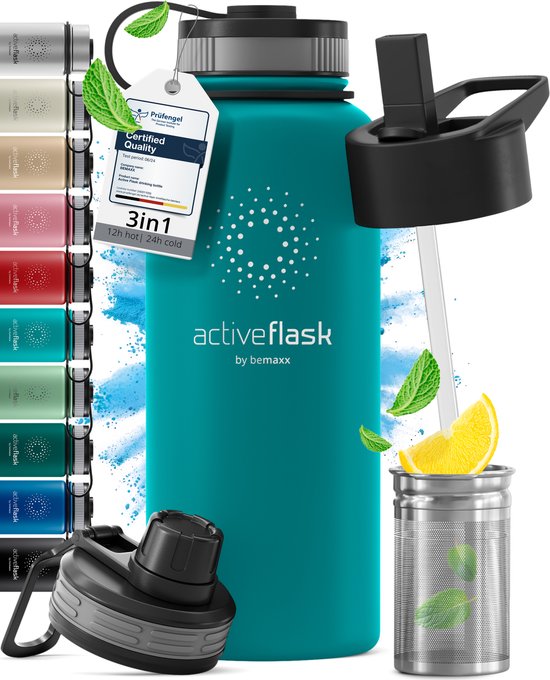 Motivatie drinkfles lekvrij groen - 1000 ml - Life is a Gift