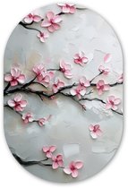Tableau ovale 40x60 cm - Décoration murale ovale Blossom - Artistique - Rose - Sakura - Tableau ovale - Décoration murale salon - Décoration chambre - Peintures - Cercle mural