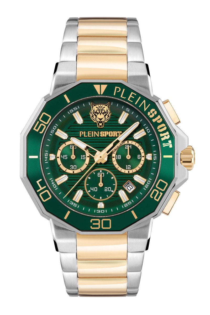 Plein Sport Titan Quartz Chronograaf Horloge Twee Toon Case: 100% Stainless Steel | Armband: 100% Stainless Steel 46 PSAGA0525, PSAGA0625