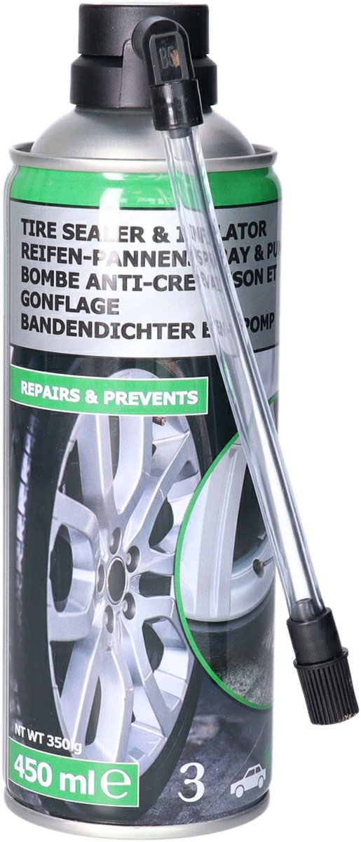 All Ride Autobanden reparatie pomp en bandendichter 450 ml - aluminium - Auto accessoires