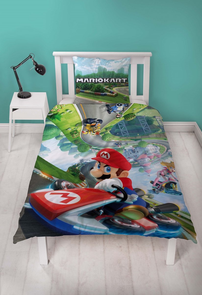 Mario Kart - Mario II Microvezel Beddengoed Set (140x200cm + 63x63cm)