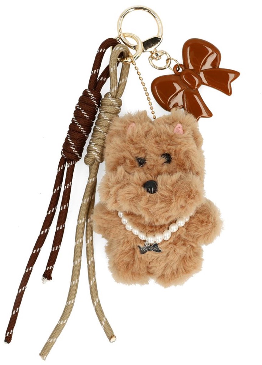 Manfield - Dames - Dog bag charm met bruine korten - Maat 1