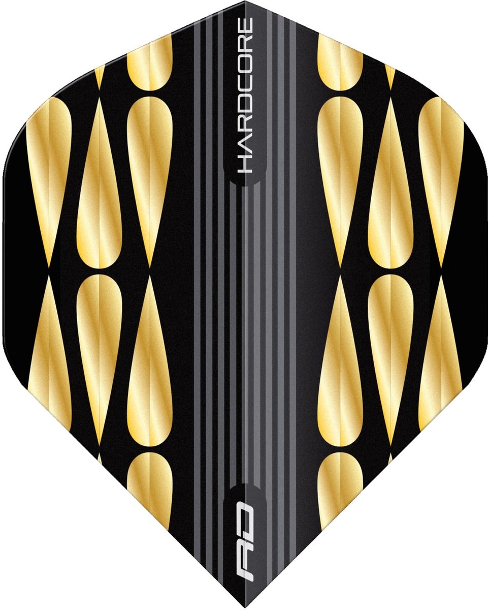 Red Dragon Hardcore Premium Gold & Black Teardrop - Dart Flights