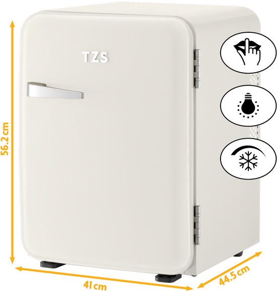 TZS First Austria Mini koelkast - Minibar - 40 liter - Vrijstaand - Volledig stil 22dB - Retro - Crème van TZS First Austria — afbeelding 5