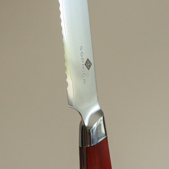 SOPHIOR Collection Classic Héritage - Couteau à pain | Acier 3 couches | Manche en palissandre | 60 HRC