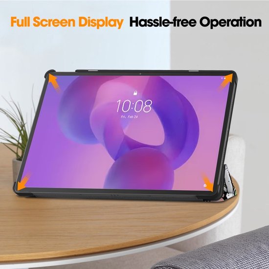 Coverup Tablethoes geschikt voor Lenovo Idea Tab Pro Hoesje - Tri-Fold Book Case met Wake/Sleep - Graffiti