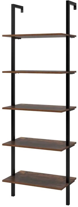 Boekenkast met 6 Niveaus - Industriële Stijl Boekenkast met 6 Niveaus - Industriële Stijl