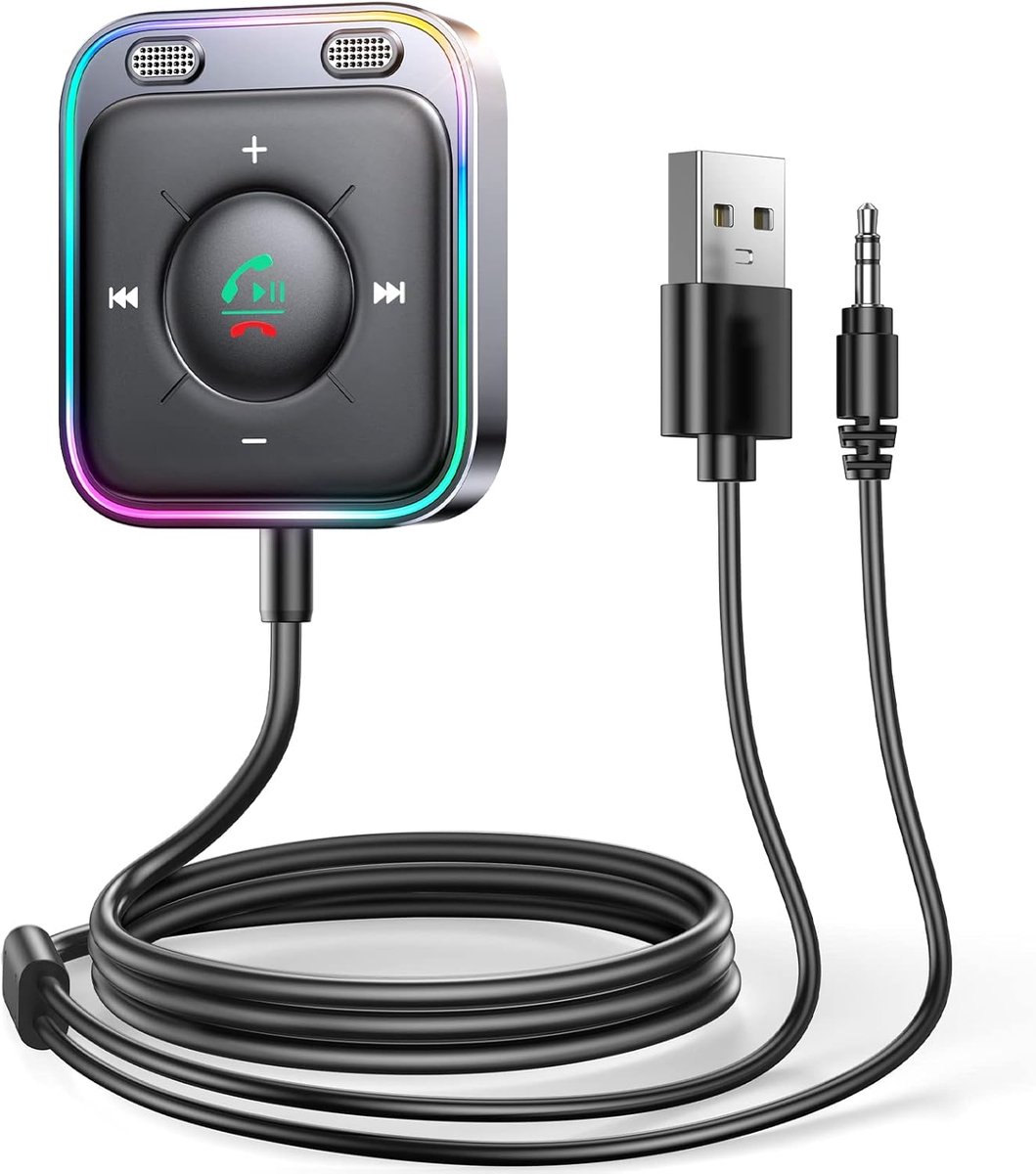 Bluetooth Aux-adapter voor auto - Hifi stereo audio met handsfree systeem - Plug & Play en Bluetooth 5.3