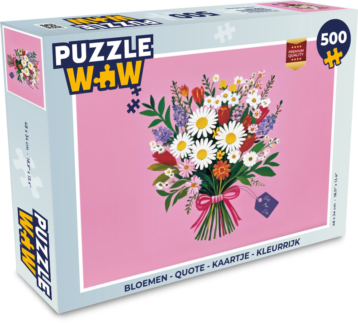 Puzzel Bloemen - Quote - Kaartje - Kleurrijk - Legpuzzel - Puzzel 500 stukjes