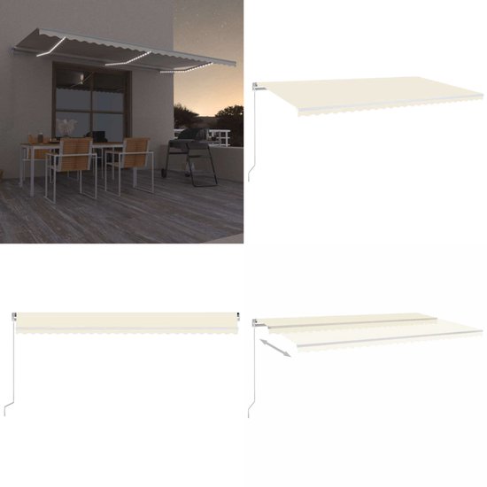 Luifel handmatig uittrekbaar met LED 500×350 cm antracietkleur