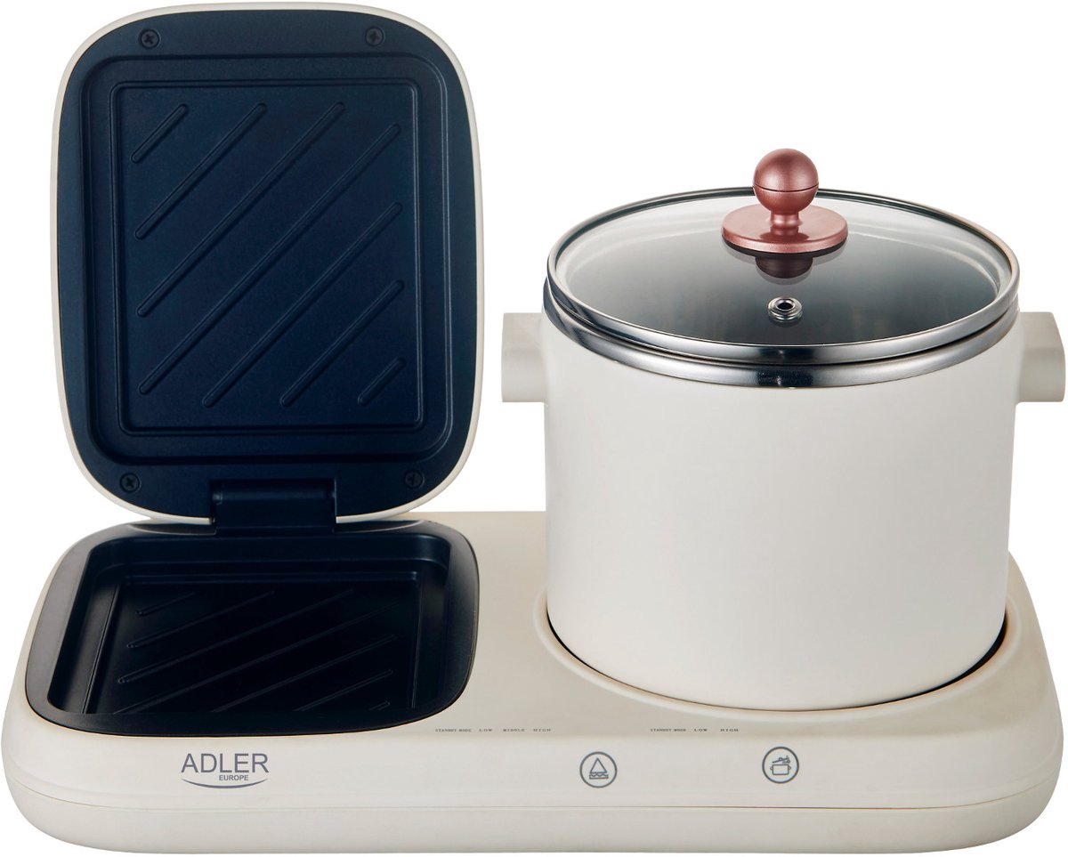 Adler AD 6421 - Multicooker - Ontbijtstation 2 in 1 - grill - afbeelding 3