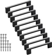 SOTECH 10 stuks meubelgrepen BLACKLINE XII BA 96 mm zwart mat aluminium (lengte 121 mm, breedte 9 mm, hoogte 28 mm) ladegrepen keukengrepen