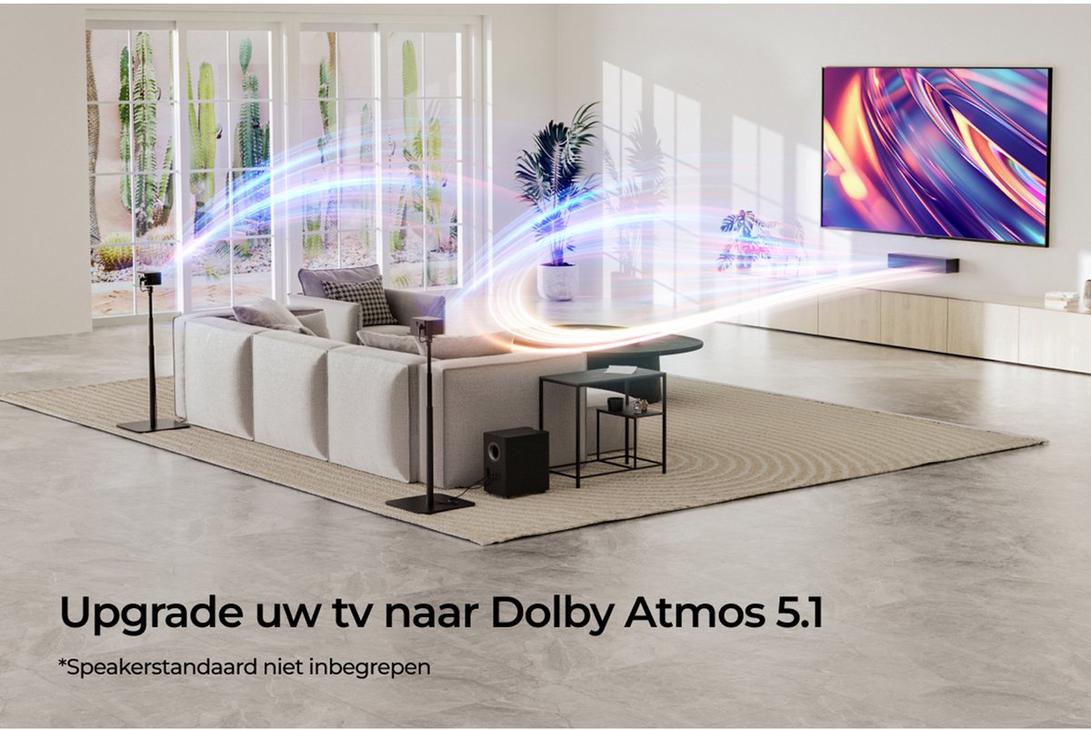 Afbeelding 2 van ULTIMEA 5.1-kanaals Home Cinema Soundbar met Dolby Atmos, 5,25" Draadloze Subwoofer, App Bediening, Zwart