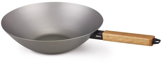 Beka Nomad wokpan - Ø 31 cm - Staal - PFAS-vrij - Houten greep - Geschikt voor inductie & BBQ
