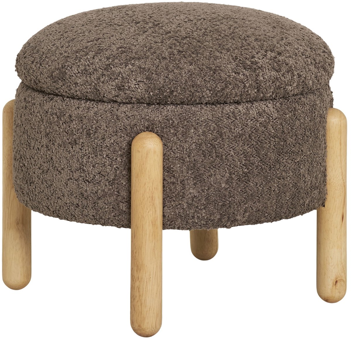 House Nordic Opbergpoef Medas - Bruin Stof - 45x45x36cm