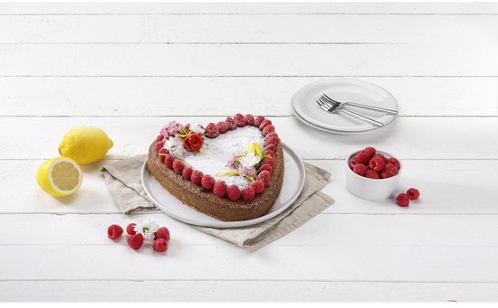 Zenker 7410 Taartvorm, hartvormige taartvorm, hartvormige vorm, bakvorm, scharniervorm, hartvormige bakvorm, hartvormige taartvorm, Staal, 27 x 25 cm