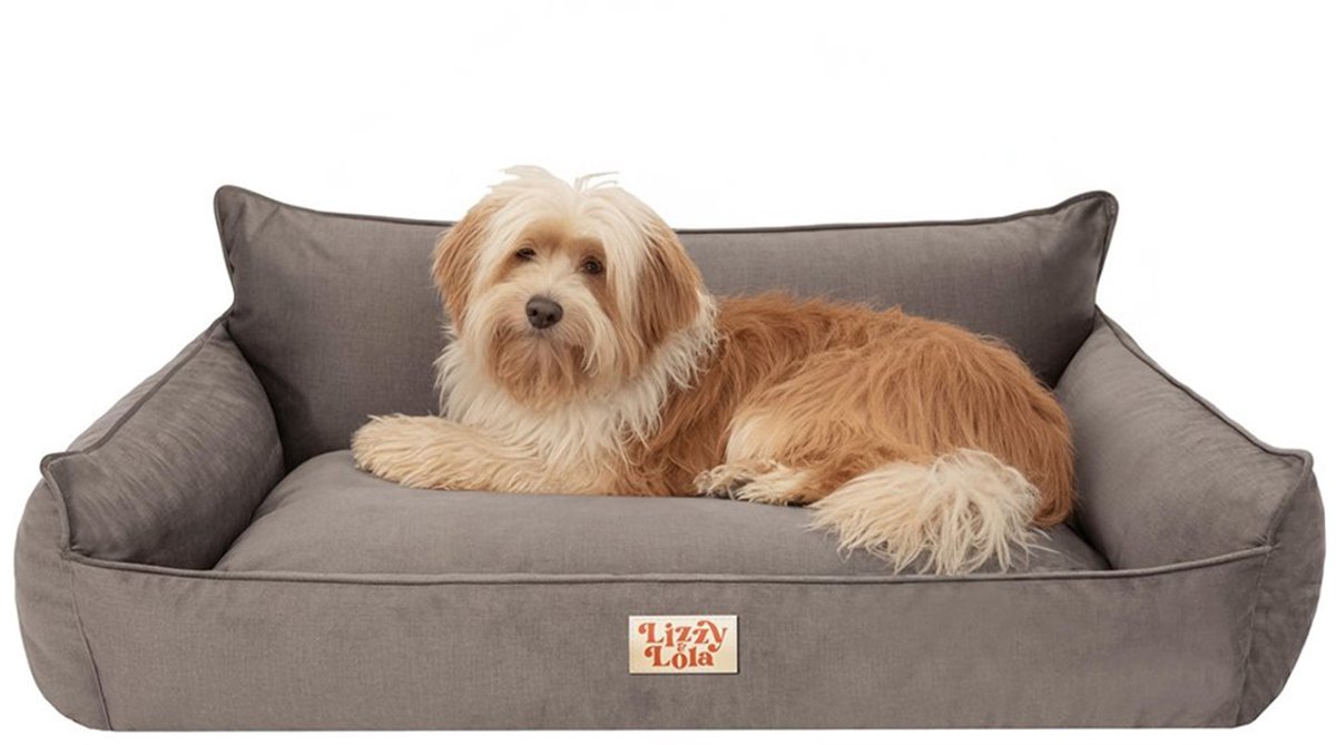 Lizzy & Lola – Hondenbed - Hondenmand - Puffy XL – 100 x 80 cm - Taupe