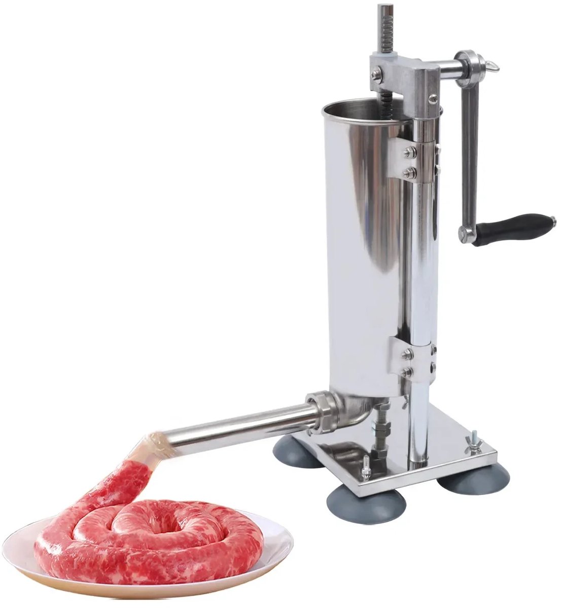 Worstenvuller - Worstenmaker - Worstmachine - Handmatig - 6 Maten - Roestvrij Staal - 3L Inhoud