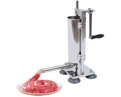 Worstenvuller - Worstenmaker - Worstmachine - Handmatig - 6 Maten - Roestvrij Staal - 3L Inhoud