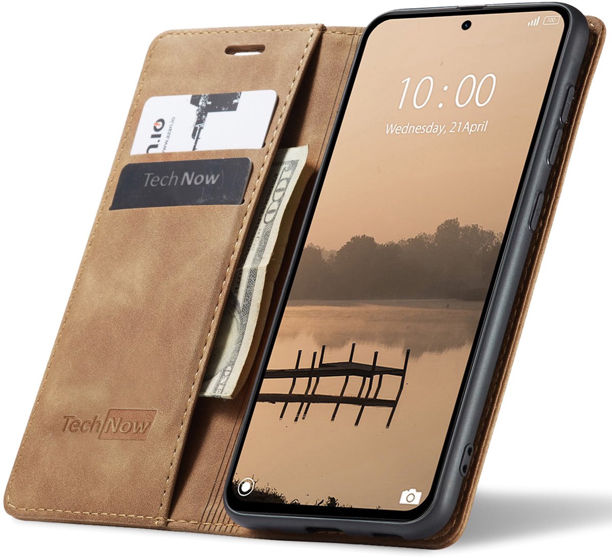 Hoesje geschikt voor Xiaomi Redmi Note 14 4G - Book Case Leer Slimline Bruin