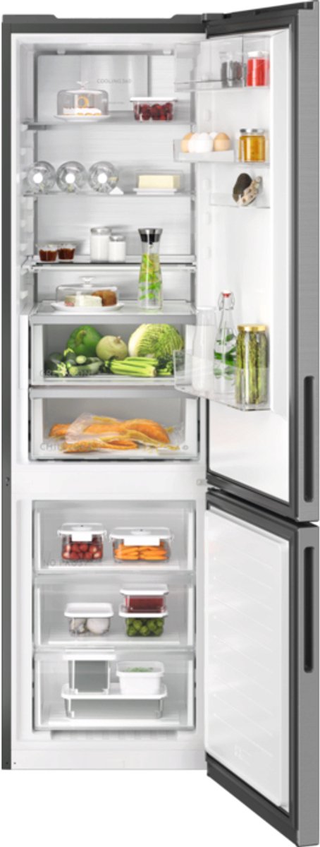 AEG ORC8M362BX vrijstaande koelkast blacksteel zuinig energieklasse B | .