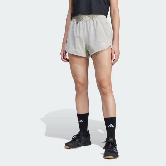 Short d'entraînement tissé taille haute adidas Performance Pacer 3 bandes - Femme - Grijs- XS 8 cm