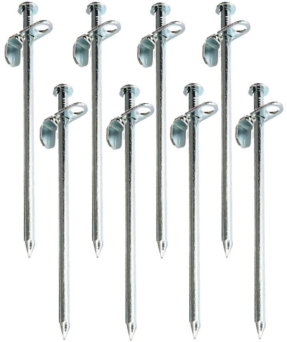 Grondpennen - 8x stuks - 20 cm - tentharingen - metaal - met open oog - rotspen - spijkerharing