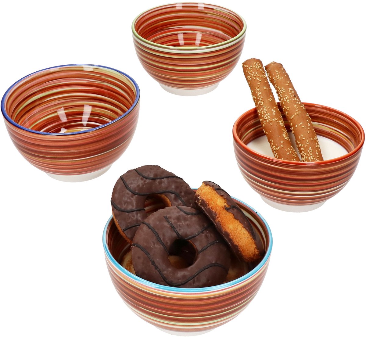 Set van 4 LINEA steengoed graankommen voor 4 personen - 24325713