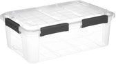 5Five opberg Box met deksel - Solutions Protect - 32 liter - 58 x 39 x 22 cm - kunststof - transparant - extra stevig