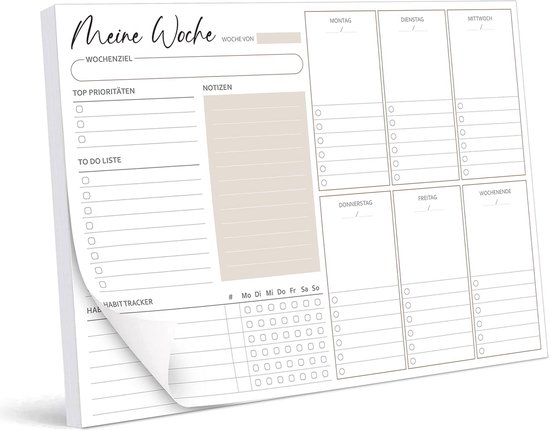 BIROYAL Weekplanner, blok A4, zonder vaste datum (52 pagina's