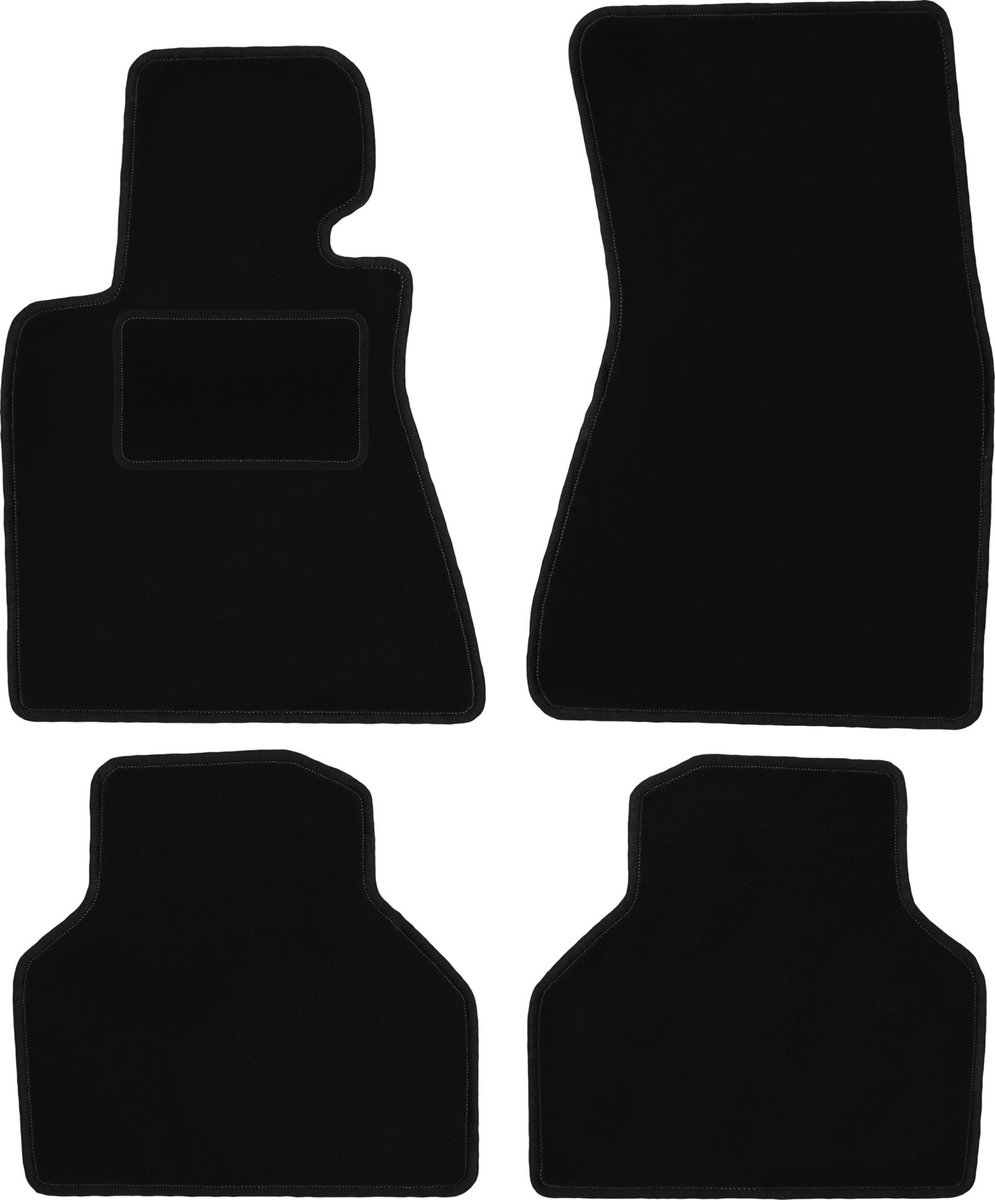Zwarte velours vloermatten voor: BMW 7 E65 sedan (2001-2008)