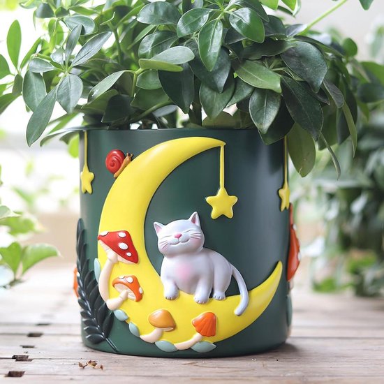Keramische Bloempot met Decoratieve Reliëf | Plantenpot voor