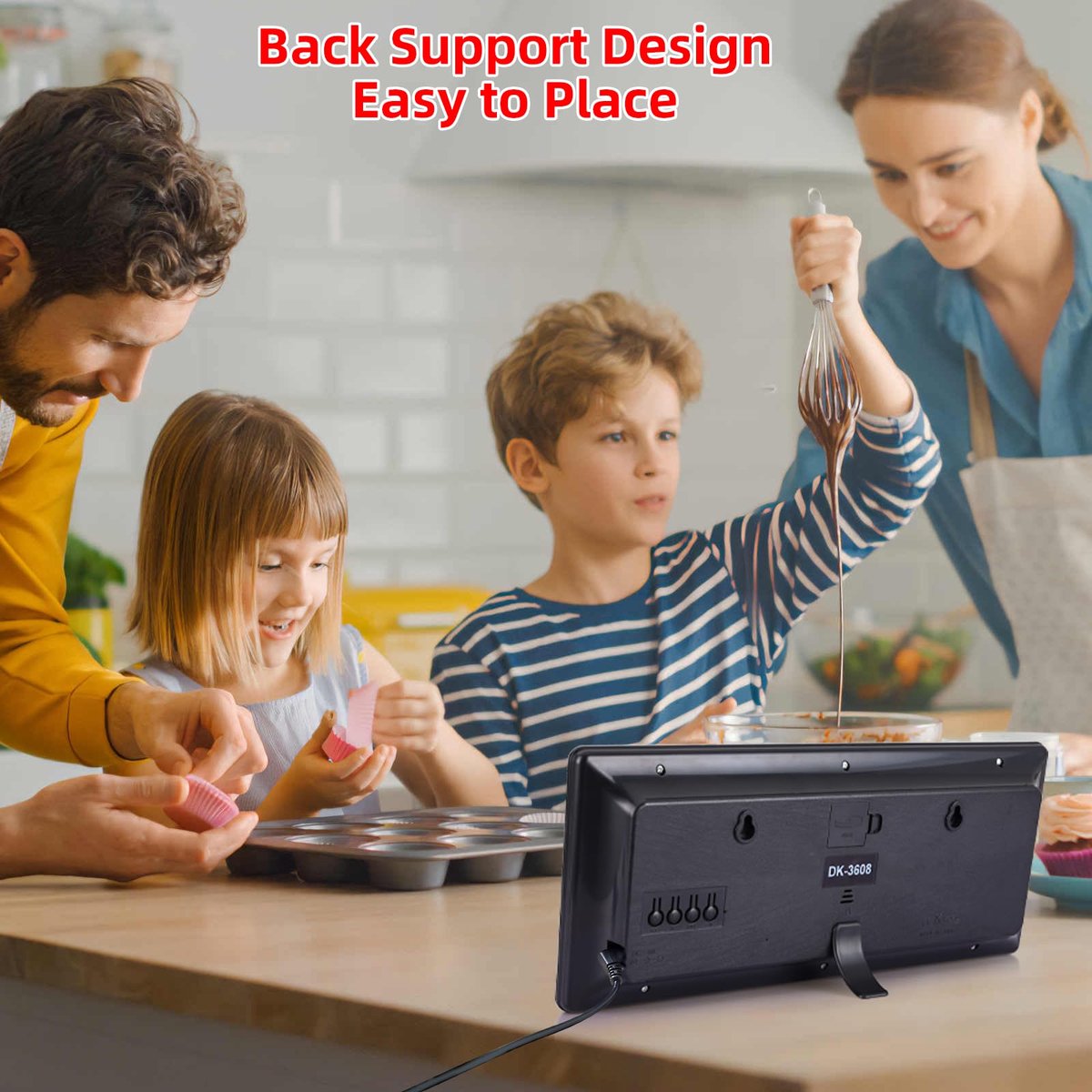 Lafocuse 15,5 inch digitale led-wandklok, groot display, digitale wandklok, tafelklok met afstandsbediening, grote cijfers, datum, temperatuur, week, digitale klok, modern, voor woonkamer, slaapkamer Lafocuse 15,5 inch digitale led-wandklok, groot display, digitale wandklok, tafelklok met afstandsbediening, grote cijfers, datum, temperatuur, week, digitale klok, modern, voor woonkamer, slaapkamer