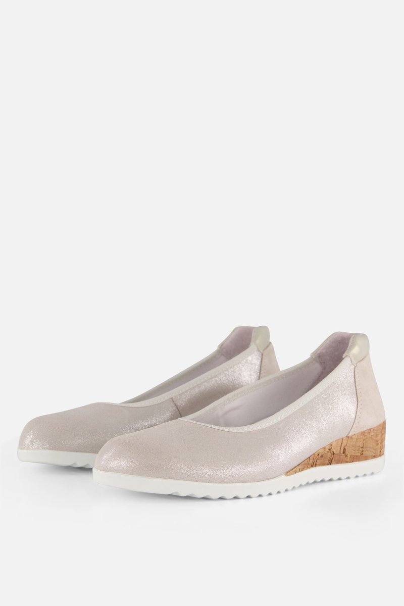 Feyn Ellie 08 Instappers beige Textiel - Maat 41