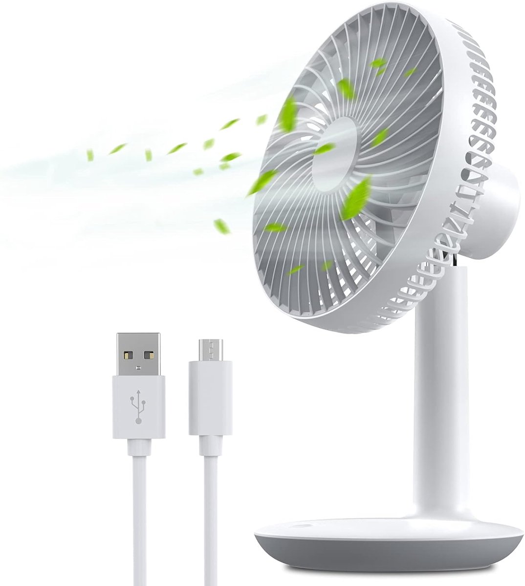 Draagbare 6-inch USB Tafelventilator - Oplaadbaar met 4000mAh Batterij, 4 Snelheden voor Thuis en Buiten