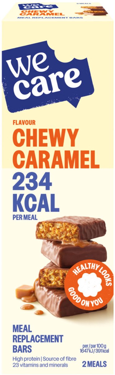 WeCare Meal Replacement Bars Chewy Caramel - 3 x 120 gr - Voordeelverpakking