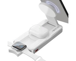 Forever, Induction 3-in-1 MagSafe 10 000 mAh Powerbank met docking station, Wit