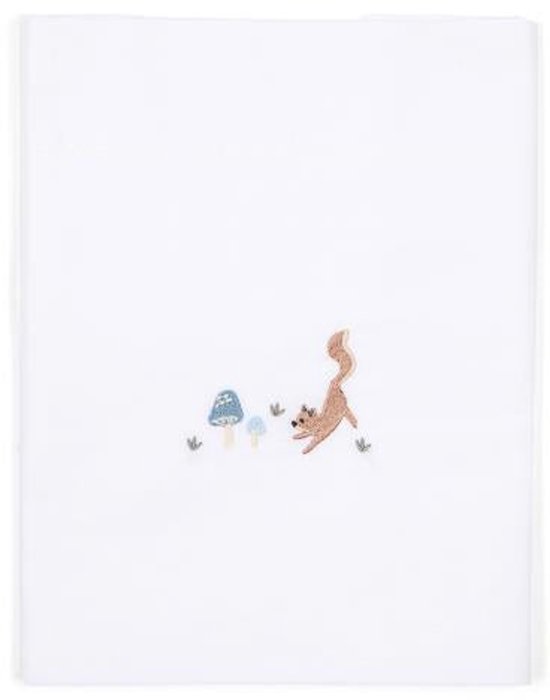 Little Dutch Forest Friends - Drap brodé avec champignons - Berceau - Wit