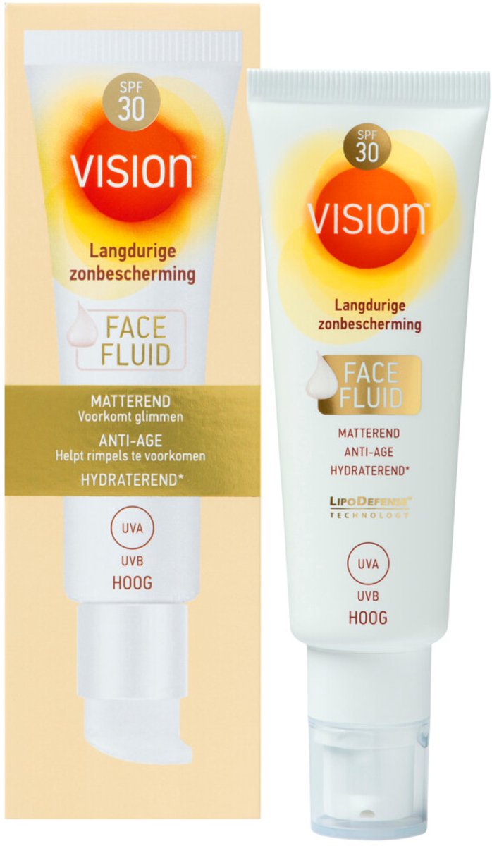 Goedkoopste 2x Vision Zonnebrand Face Fluid SPF 30 50 ml