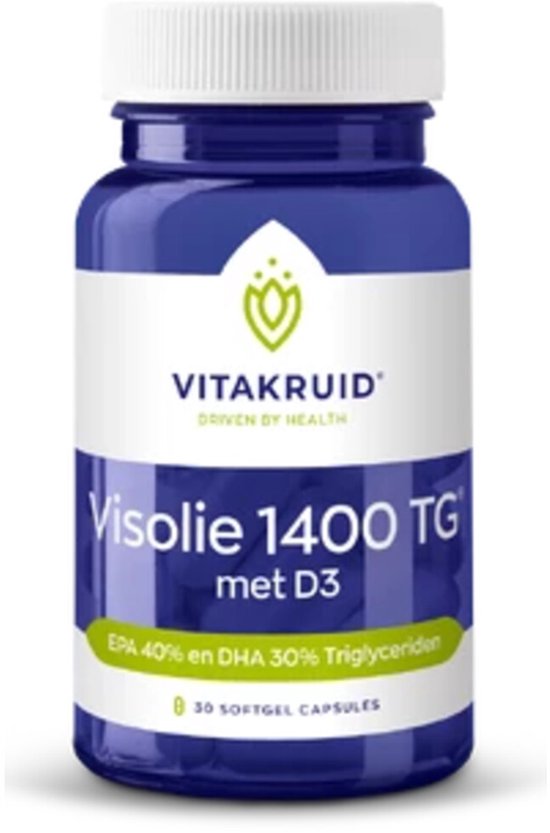 Vitakruid Visolie 1400 Met D3 Triglyceriden EPA 40% & DHA 30% - 30 capsules