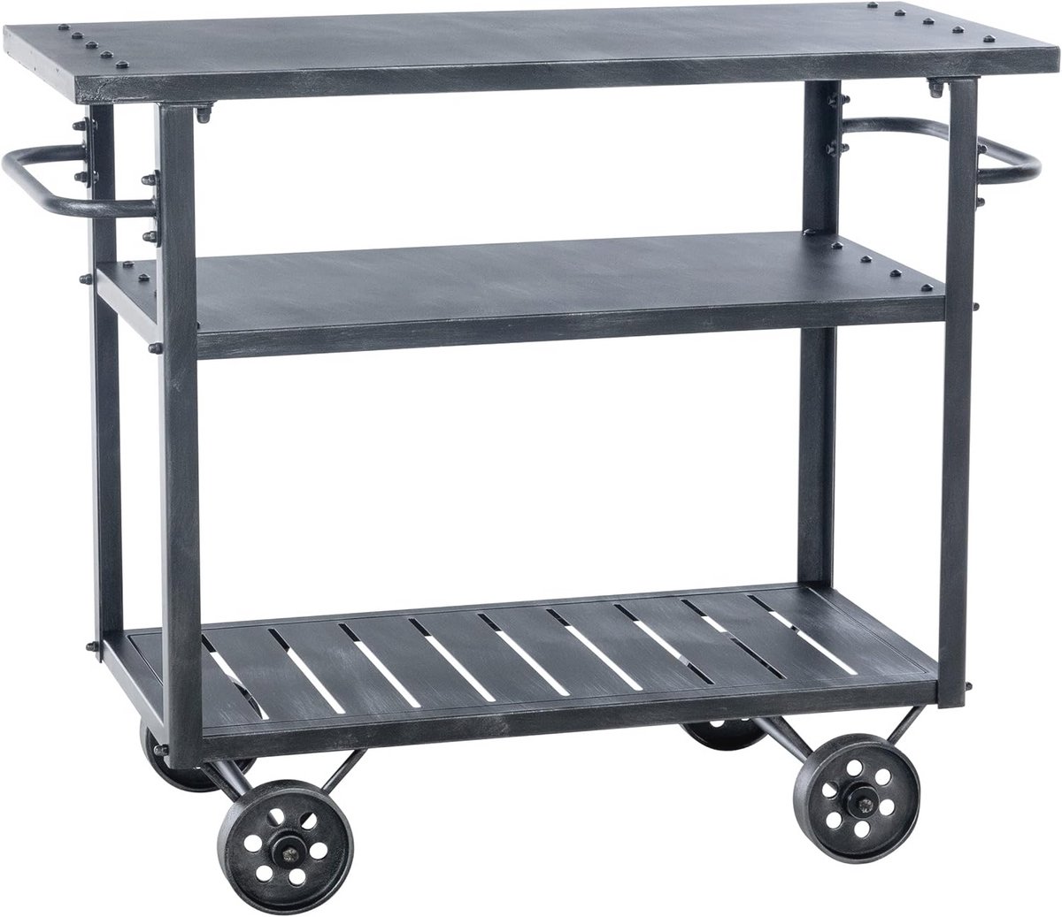 Serveerwagen met Wielen - Antiek Zilver Trolley voor Eten en Dranken