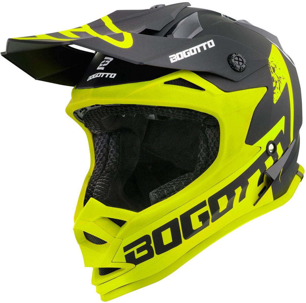Bogotto V321 Soulcatcher Geel Zwart Crosshelm - Maat XL - Helm