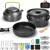 Ibenzoa® Koken en Kamperen: Complete 19-Delige Compacte Kookset voor Outdoor Avonturen