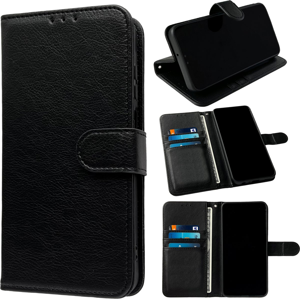 Casemania Hoesje Geschikt voor Xiaomi Redmi A5 - Zwart - Portemonnee Book Case met Pasjeshouder en Ingebouwde Standaard